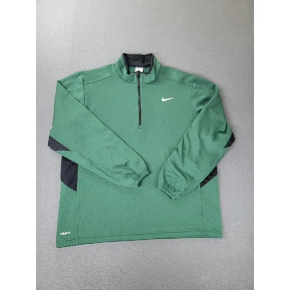 Nike Pullover Mens Extra‎ Large Green Quarter Zip FitDry Performance 353331-351